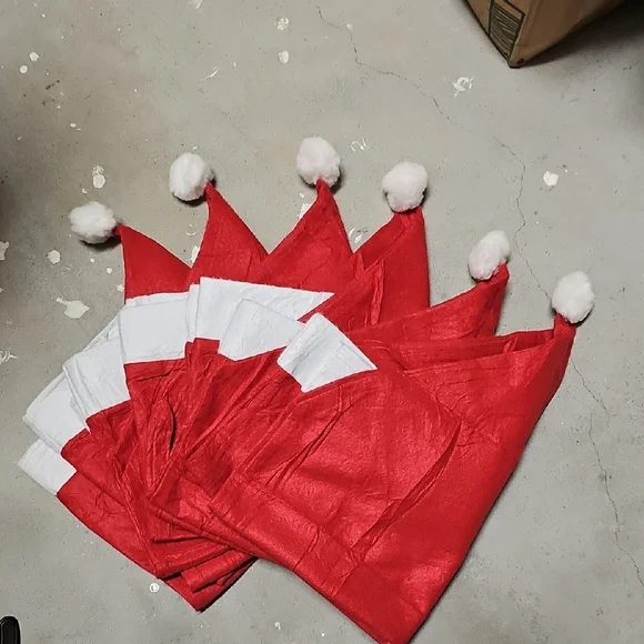 Nwt 6 Red and White Santa Chair Covers - Picture 5 of 5